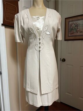 Maren Cream Embroidered Satin Jacket